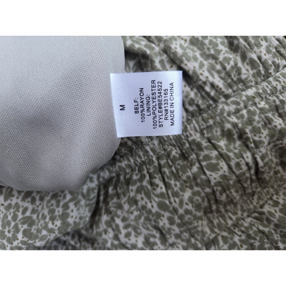 Altar'd State Olive Green Smocked Midi Dress Square Neck Sleeveless Size M - Picture 4 of 4